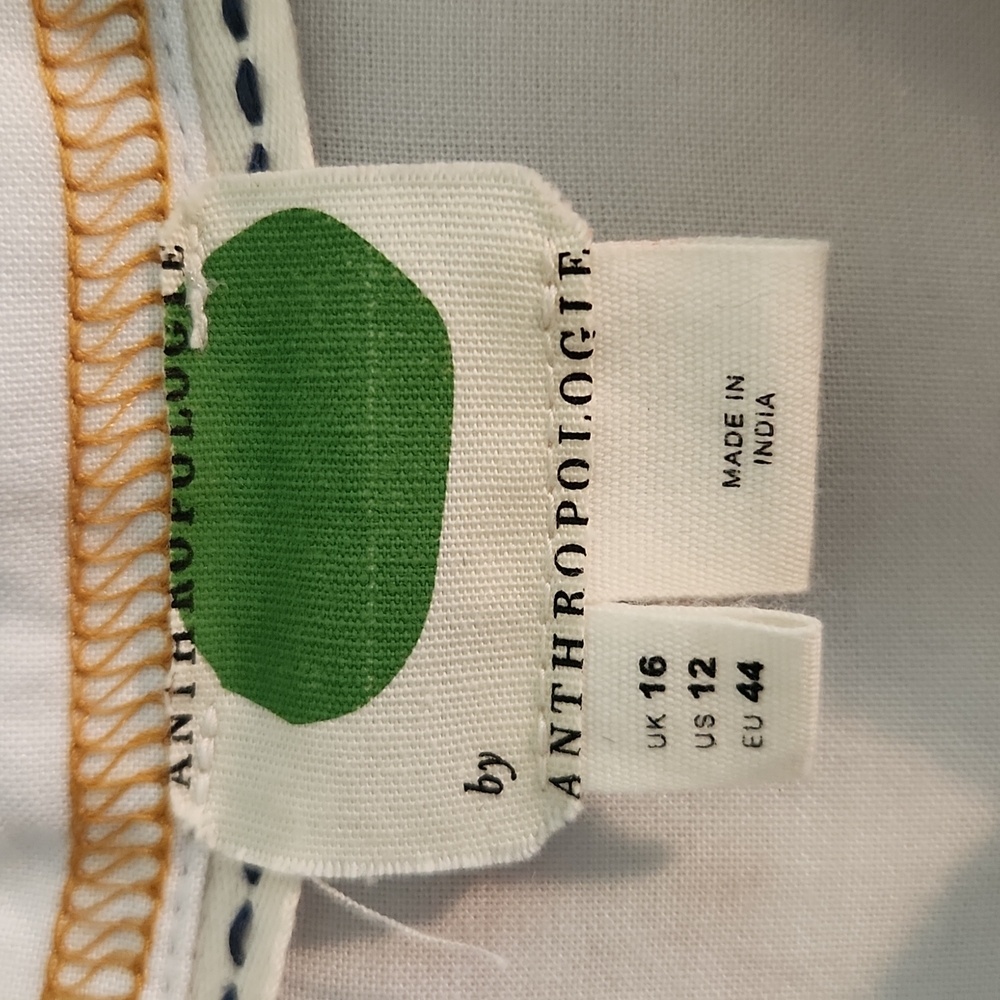 Anthropologie brand floral embroidered buttondown size 12 - Picture 5 of 7